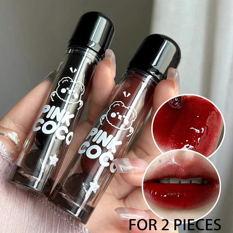 Bear Doodle Mirror Lip Glaze — Long-Lasting