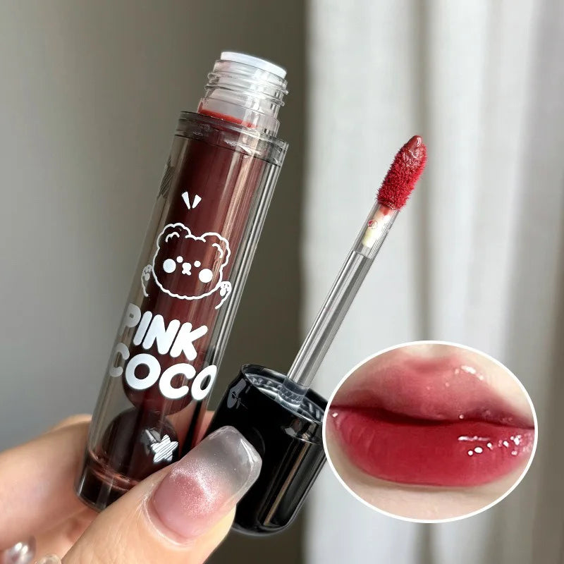 Bear Doodle Mirror Lip Glaze — Long-Lasting
