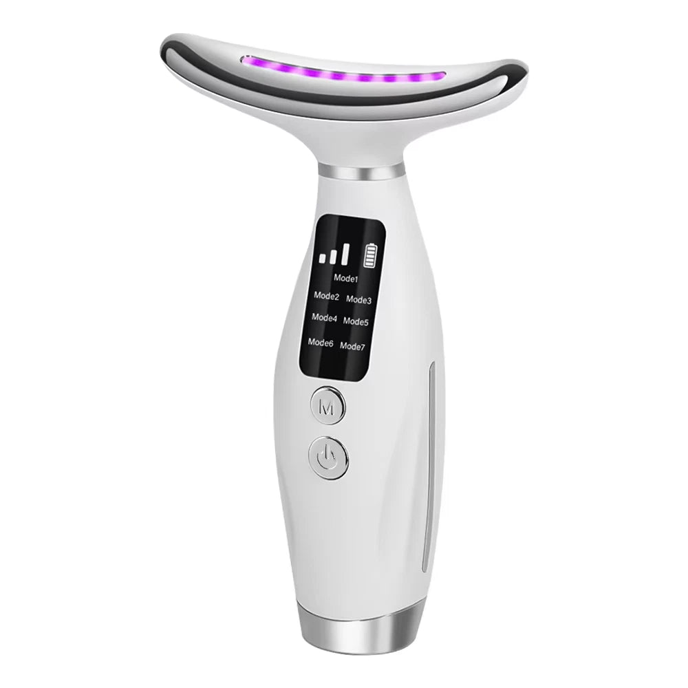 7 Colors LED Lights Face Neck Beauty Device Vibration Massage