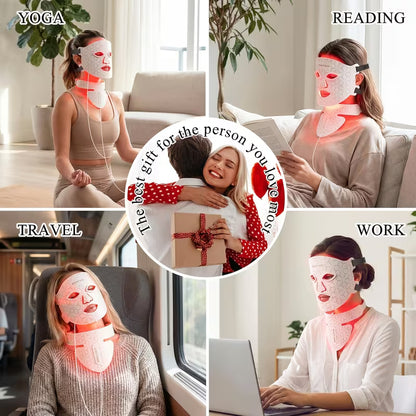 Silicone LED Mask Face With Neck 7 Colors LED Photon