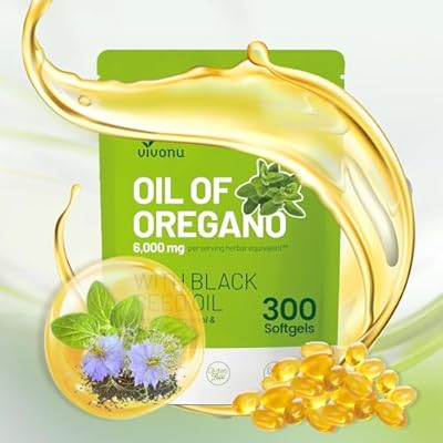 Oregano Oil Softgels 6000mg - Natural Antioxidant and Immune Support
