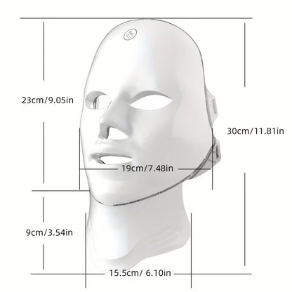 Silicone LED Mask Face With Neck 7 Colors LED Photon