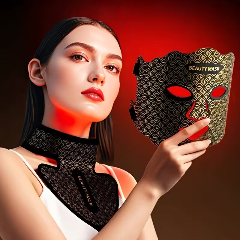 Silicone LED Mask Face With Neck 7 Colors LED Photon
