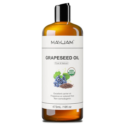 16fl.Oz Organic Grapeseed Oil for Skin Care, Cold Pressed