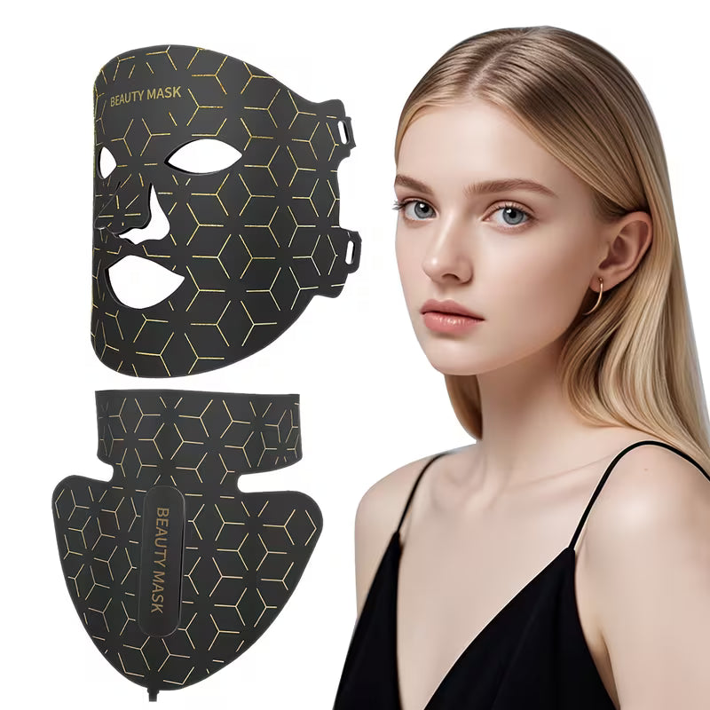 Silicone LED Mask Face With Neck 7 Colors LED Photon