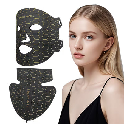 Silicone LED Mask Face With Neck 7 Colors LED Photon