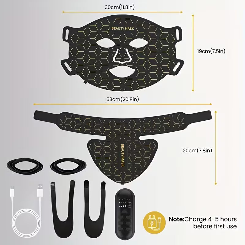 Silicone LED Mask Face With Neck 7 Colors LED Photon