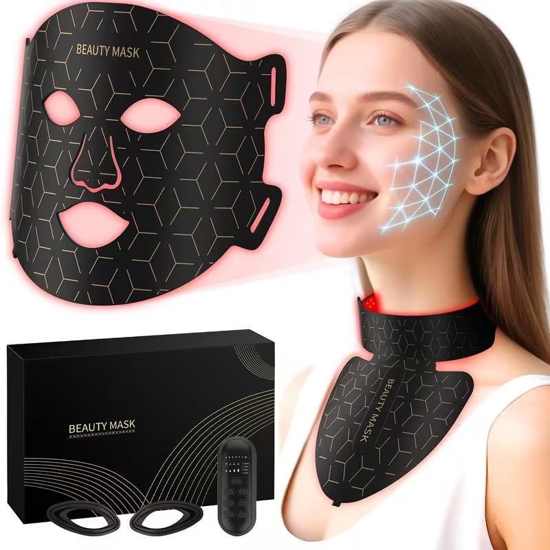 Silicone LED Mask Face With Neck 7 Colors LED Photon