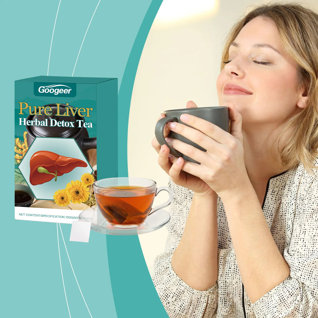 100g Liver Herbal Detox Tea Support Health