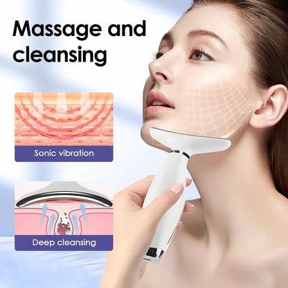 7 Colors LED Lights Face Neck Beauty Device Vibration Massage