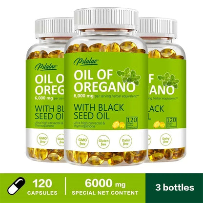 Oregano Oil Softgels 6000mg - Natural Antioxidant and Immune Support