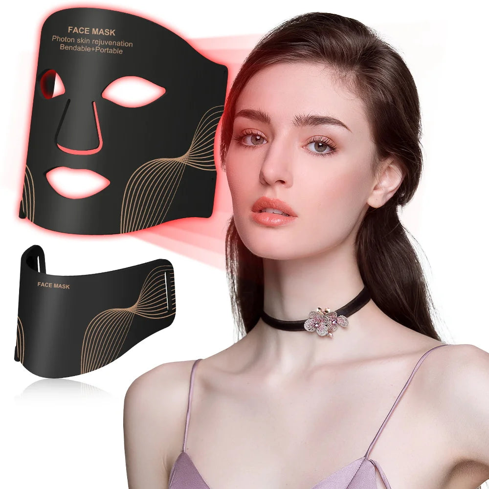7 Color LED Face Mask with Neck Wireless Portable