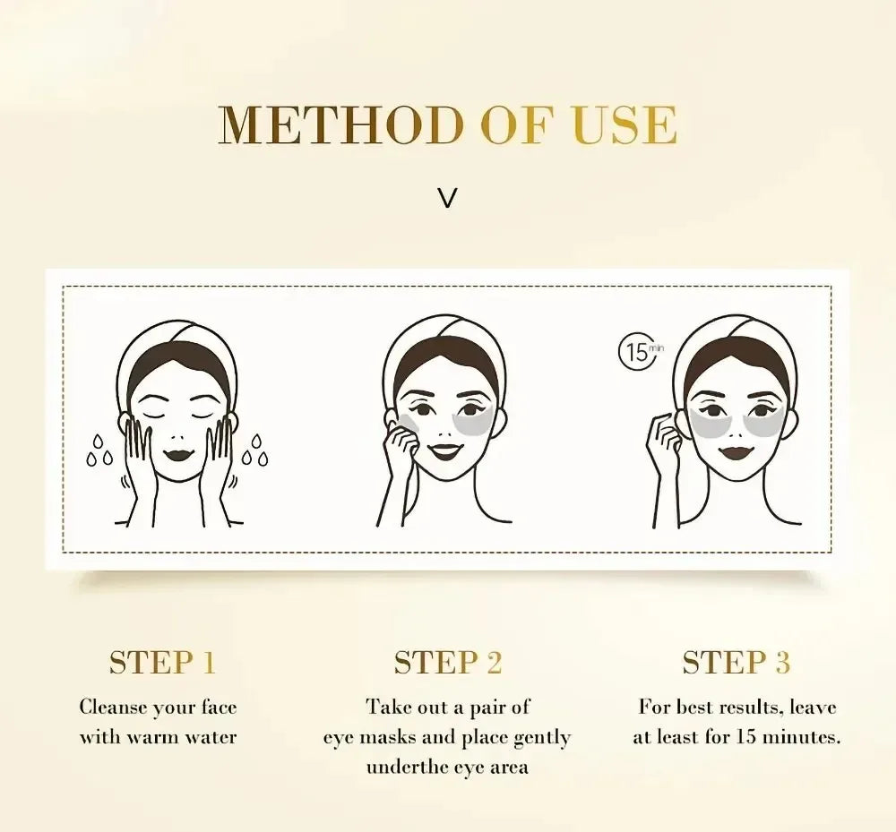 60pcs Golden Moisturising Eye Mask Relieve Eye Patches