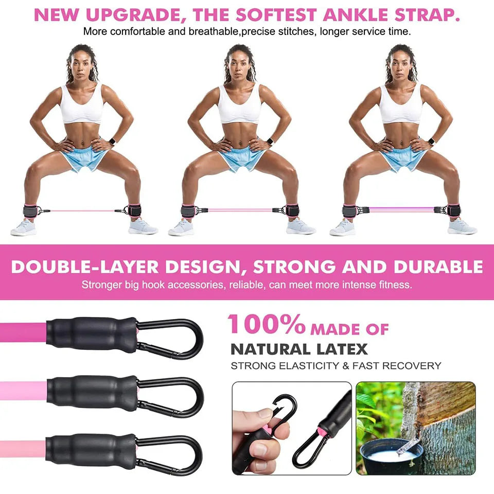 Cable Ankle Straps Double D-Ring Ankle Cuffs
