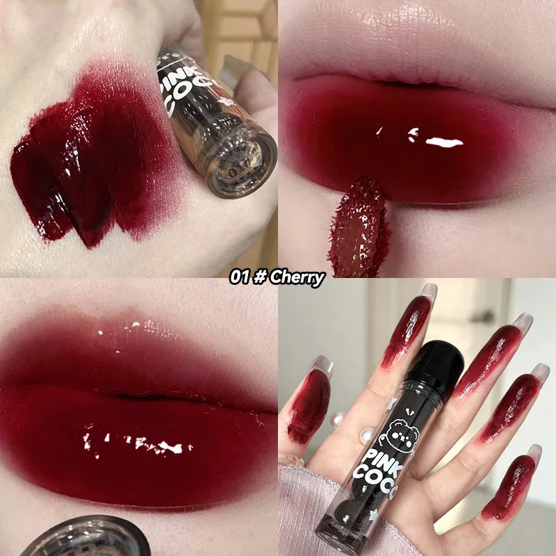 Bear Doodle Mirror Lip Glaze — Long-Lasting