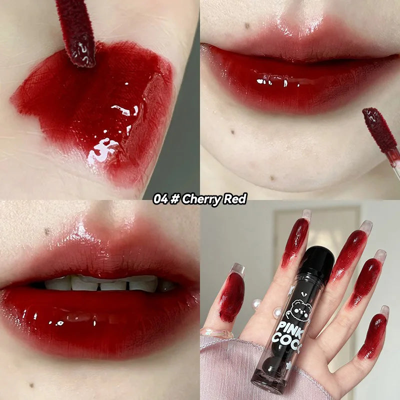 Bear Doodle Mirror Lip Glaze — Long-Lasting