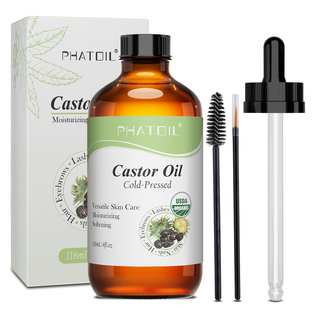 Organic Castor Oil Cold Pressed 100% 118ml/236ml