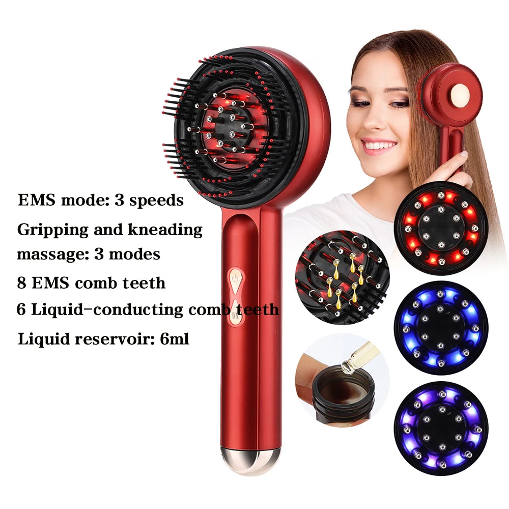 Electric Micro-current Massage Comb 660nm Red Light