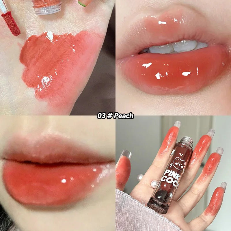 Bear Doodle Mirror Lip Glaze — Long-Lasting