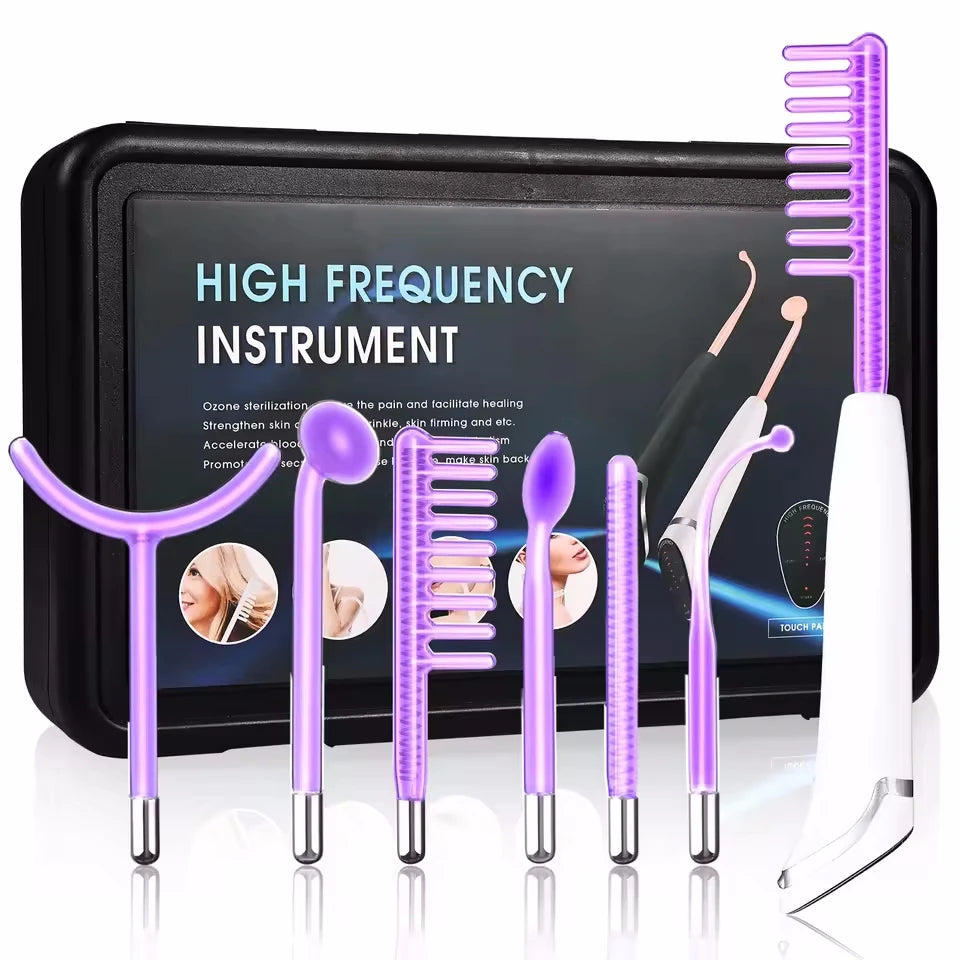 6 in 1 Touch Panel High Frequency Facial Machine Electrotherapy Wand