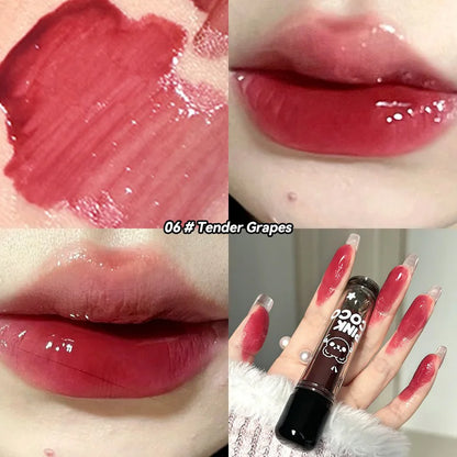 Bear Doodle Mirror Lip Glaze — Long-Lasting