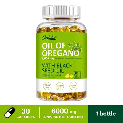 Oregano Oil Softgels 6000mg - Natural Antioxidant and Immune Support