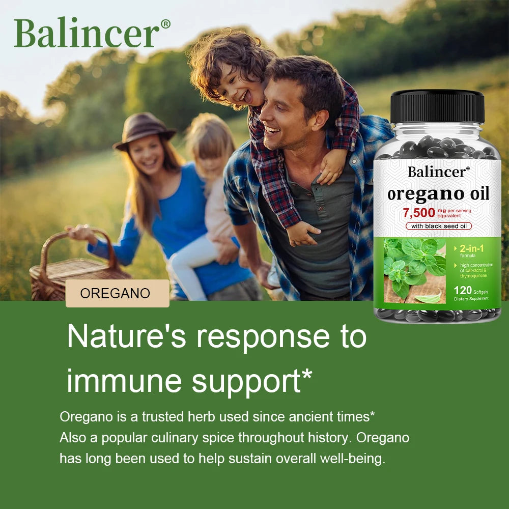 Oregano Oil 7,500 Mg, with Black Seed Oil for Immune Health