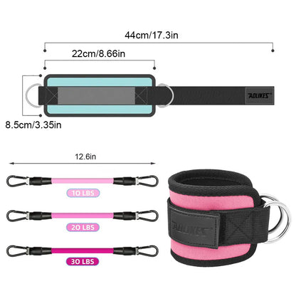 Cable Ankle Straps Double D-Ring Ankle Cuffs