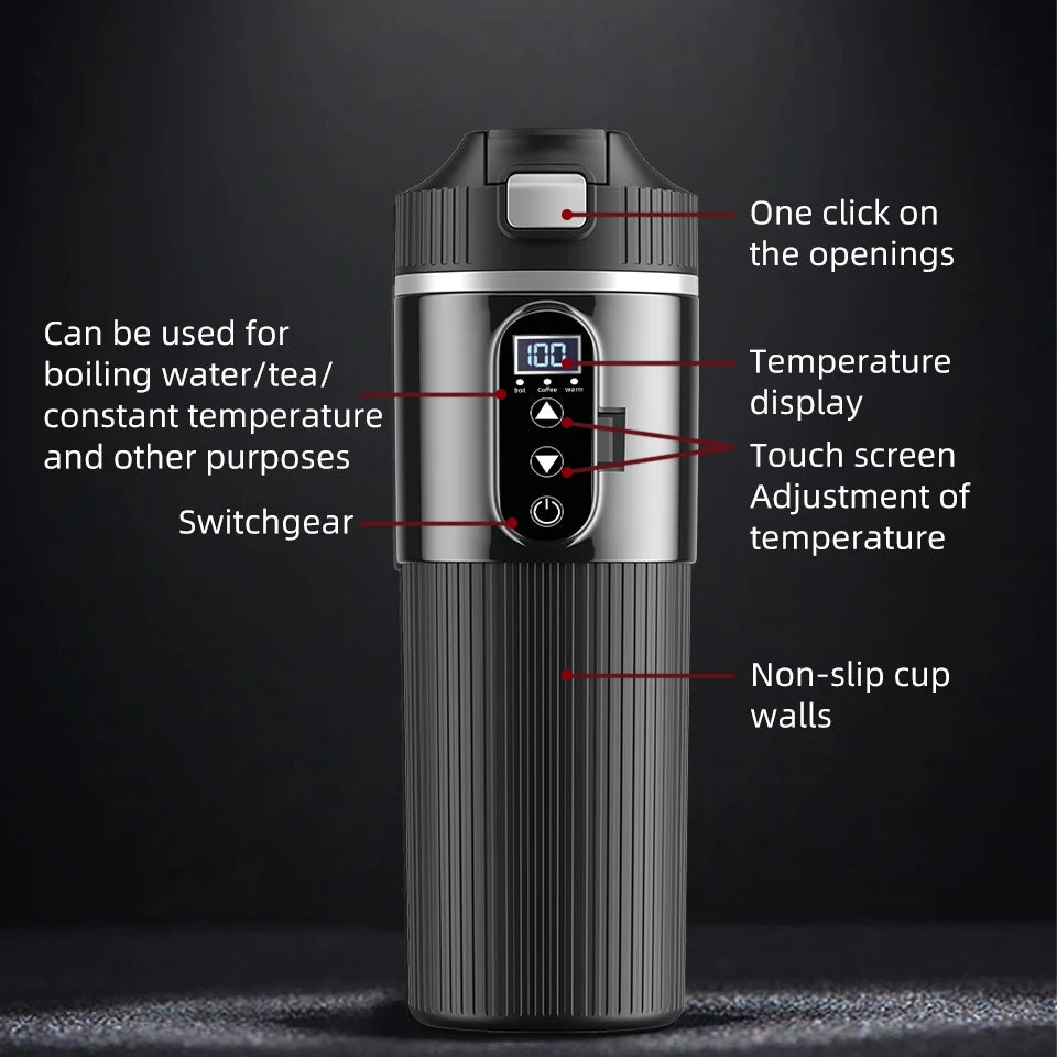 12V/24V 500ML Electric Heating Cup Kettle 304Stainless
