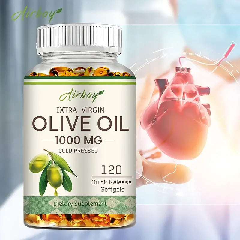 Olive Oil Capsules 1000mg - Supports Heart, Cardiovascular Health