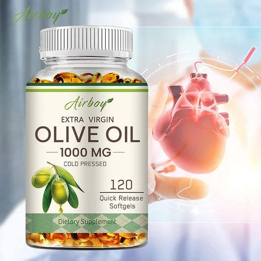 Olive Oil Capsules 1000mg - Supports Heart, Cardiovascular Health