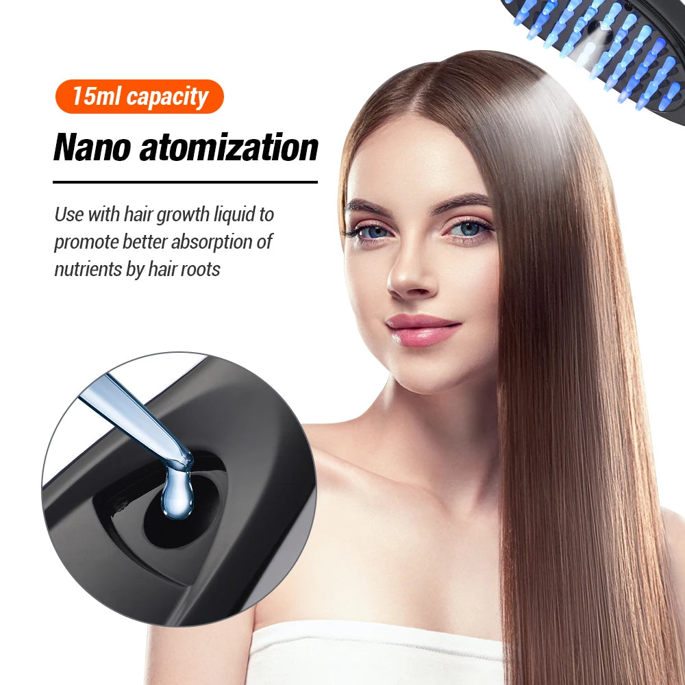 Electric Spray Massage Comb Hair Growth Vibration Head Massager