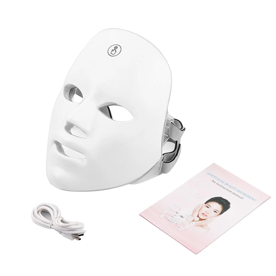 Rechargeable Facial LED Mask 7 Colors LED Photon Beauty Mask