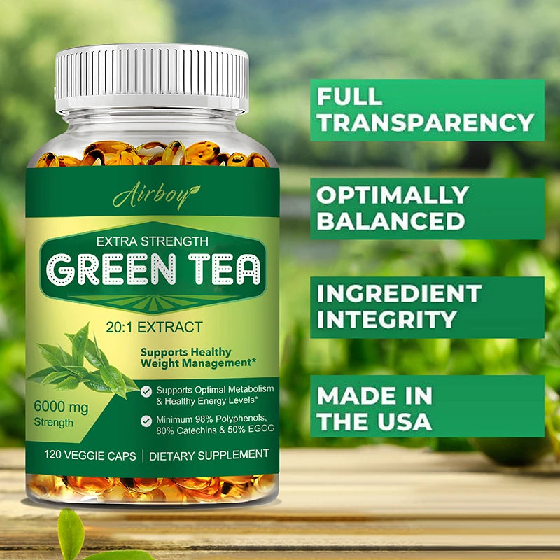 Green Tea Capsules - with 98% Polyphenols, 50% EGCG