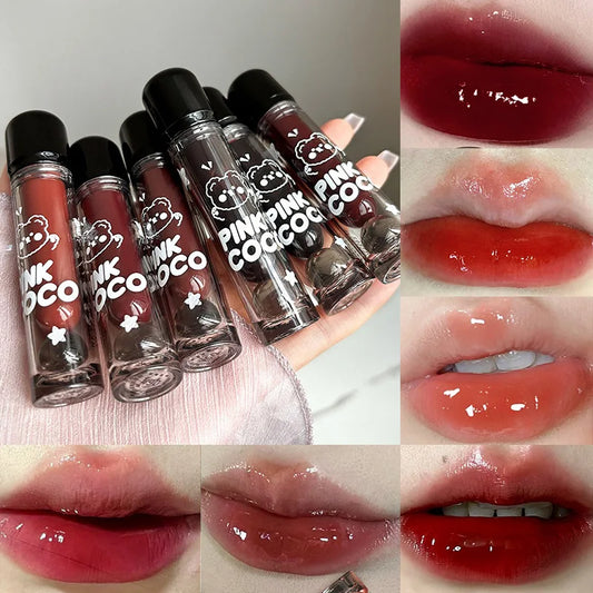 Bear Doodle Mirror Lip Glaze — Long-Lasting