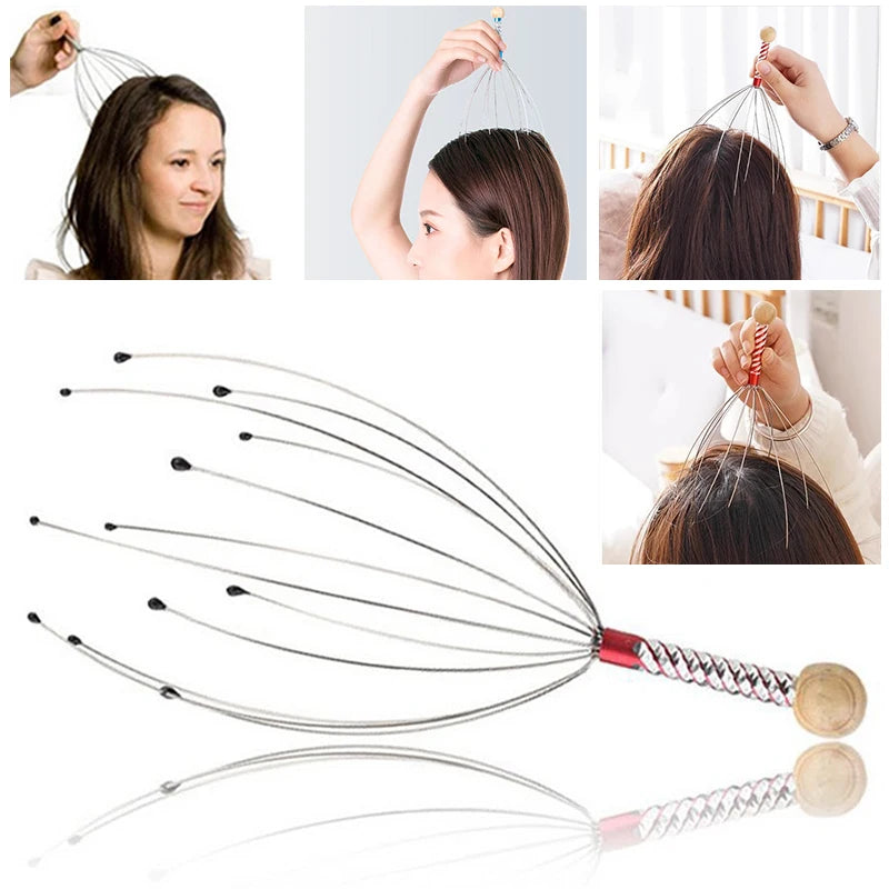 1PC Octopus Head Massager Stainless Steel