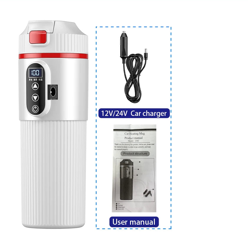 12V/24V 500ML Electric Heating Cup Kettle 304Stainless