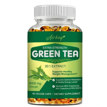 Green Tea Capsules - with 98% Polyphenols, 50% EGCG
