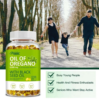 Oregano Oil Softgels 6000mg - Natural Antioxidant and Immune Support