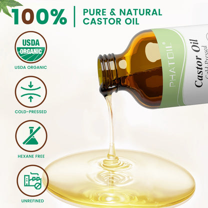 Organic Castor Oil Cold Pressed 100% 118ml/236ml