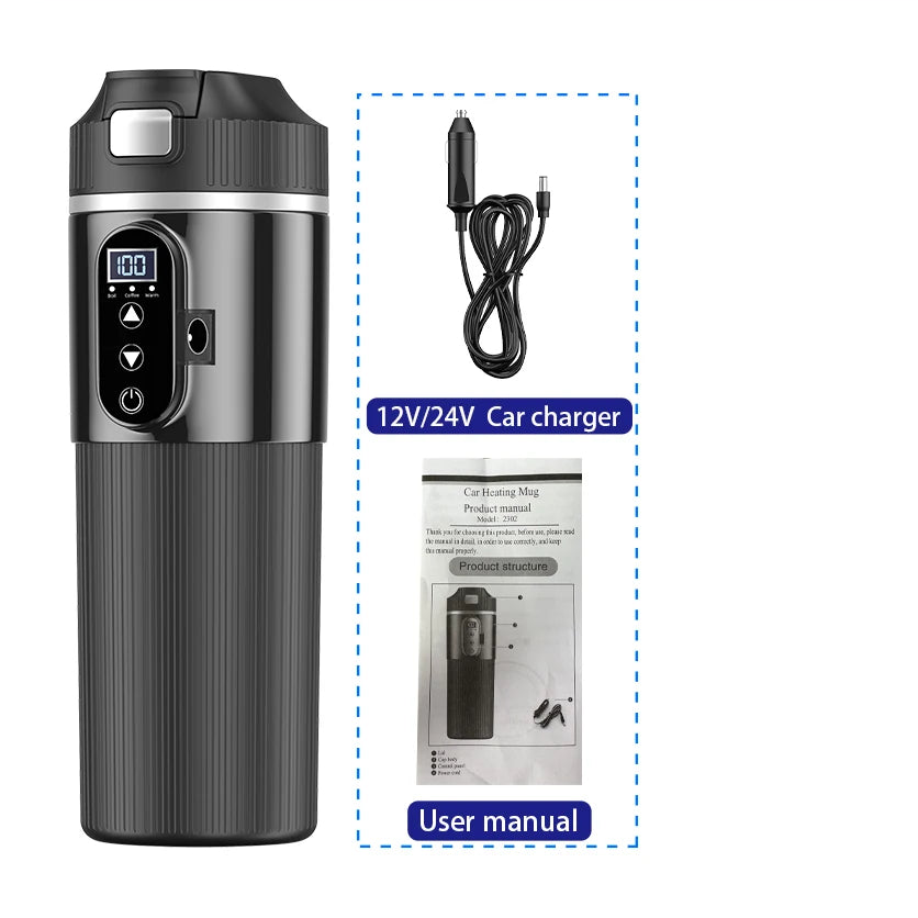 12V/24V 500ML Electric Heating Cup Kettle 304Stainless