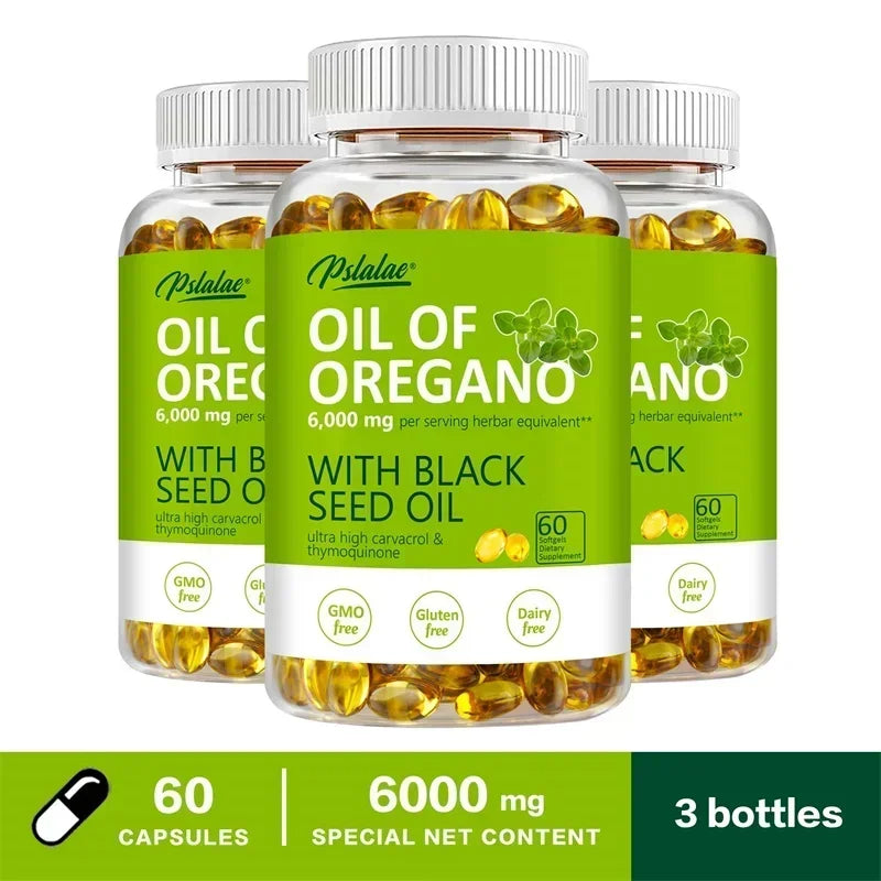 Oregano Oil Softgels 6000mg - Natural Antioxidant and Immune Support