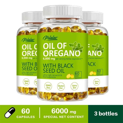 Oregano Oil Softgels 6000mg - Natural Antioxidant and Immune Support