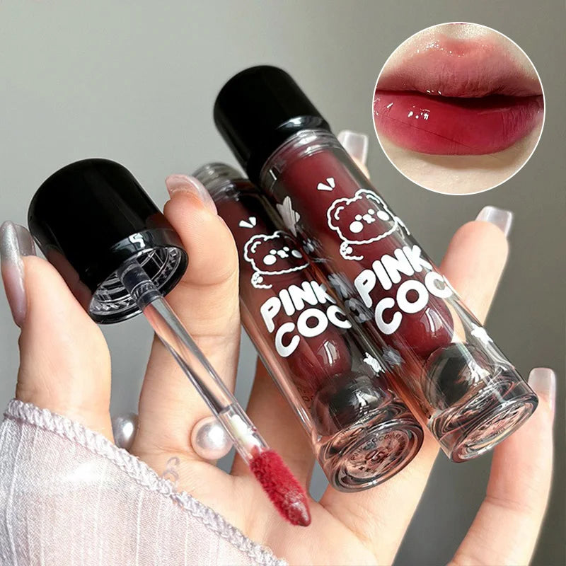 Bear Doodle Mirror Lip Glaze — Long-Lasting