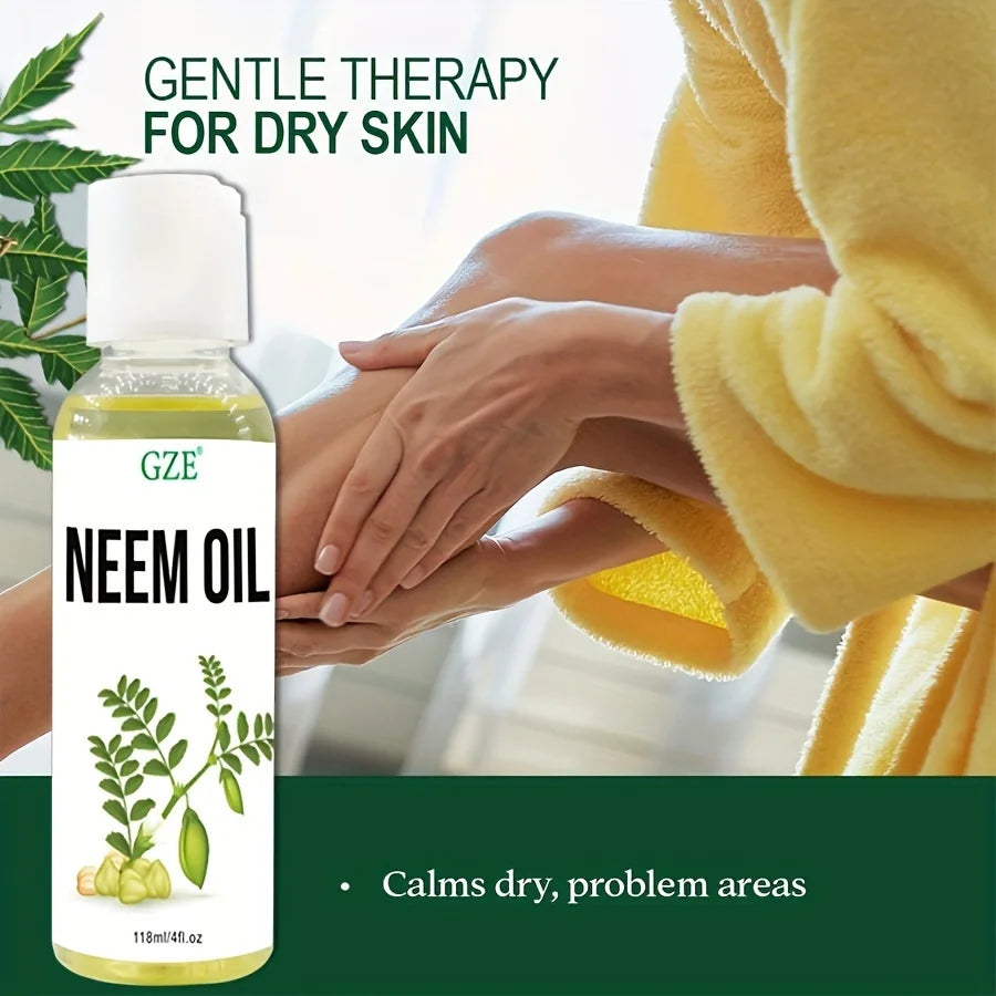 Neem Oil for Skin, Hair Growth Undiluted Cold-Pressed