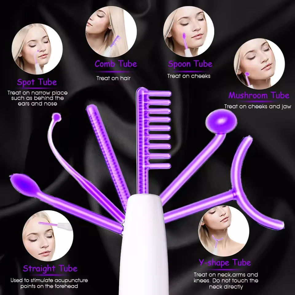 6 in 1 Touch Panel High Frequency Facial Machine Electrotherapy Wand