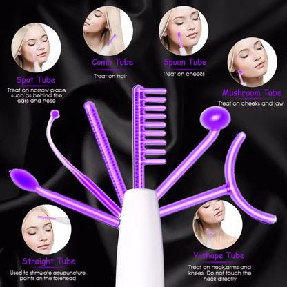 6 in 1 Touch Panel High Frequency Facial Machine Electrotherapy Wand