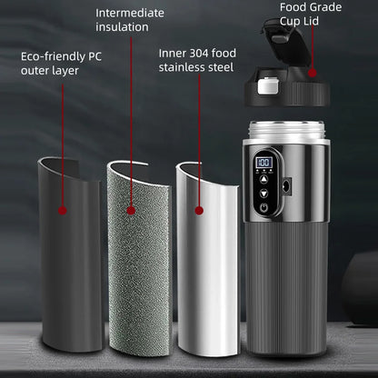 12V/24V 500ML Electric Heating Cup Kettle 304Stainless