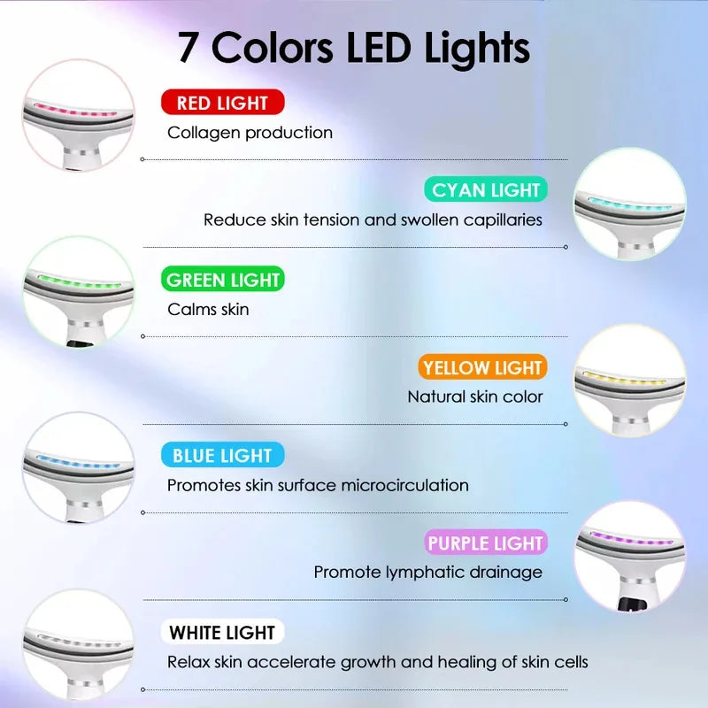 7 Colors LED Lights Face Neck Beauty Device Vibration Massage