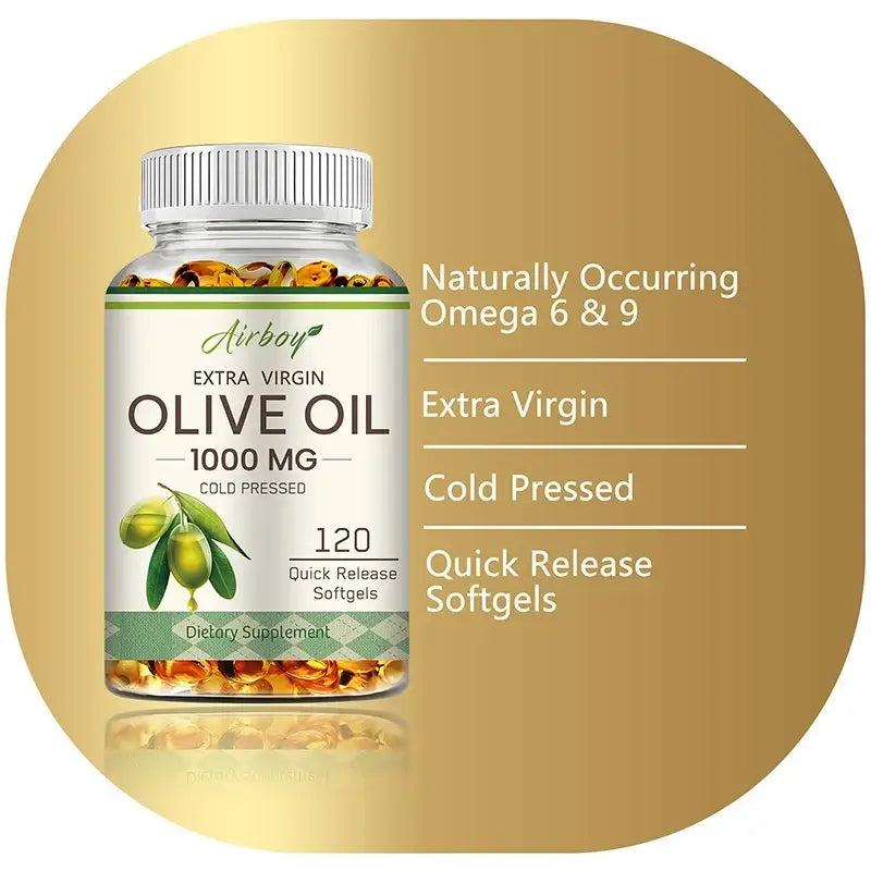 Olive Oil Capsules 1000mg - Supports Heart, Cardiovascular Health